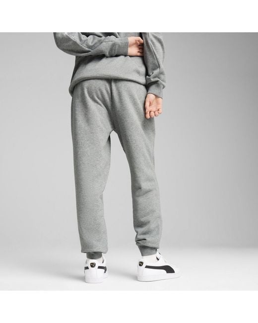 PUMA Gray Small Logo Cuffed Joggers for men