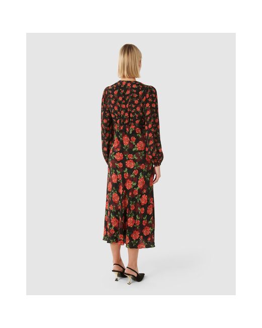 Forever New Red Carlina Mixed Print Midi Dress