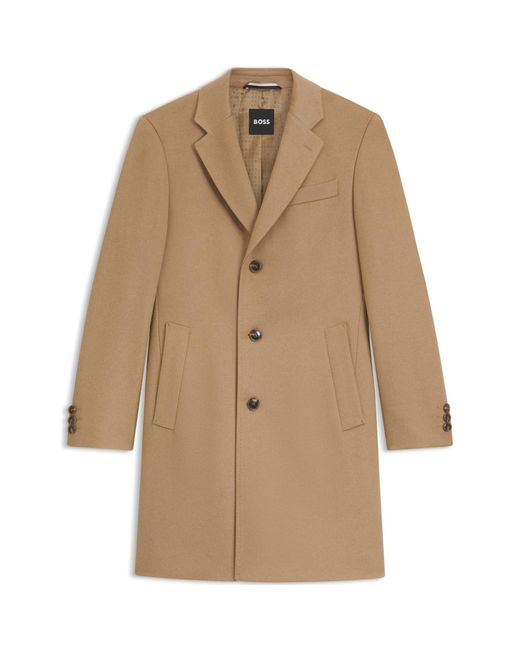 Boss Natural Hbb Hyde Long Sleeve Lapel Overcoat for men
