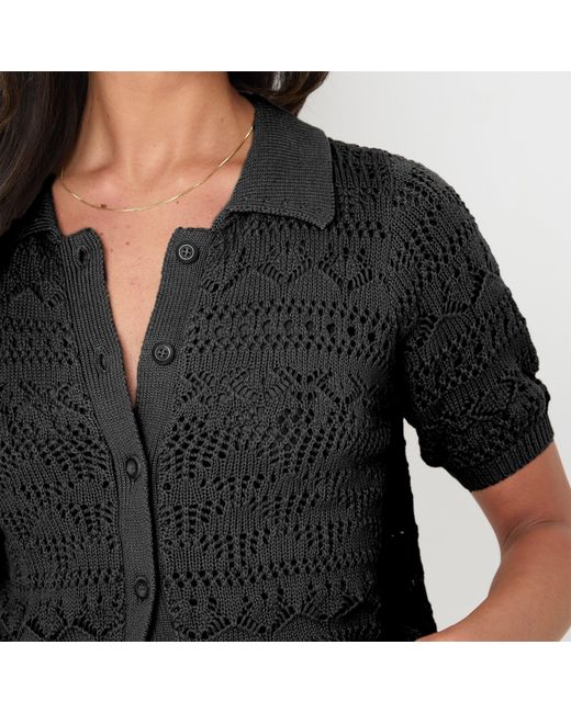 I Saw It First Black Boho Crochet Lace Top