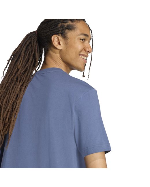 Adidas Blue Graphic Logo T-Shirt for men