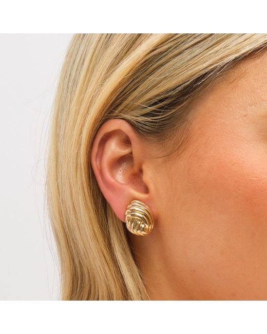 Jon Richard Metallic Plated Shell Clip Earrings
