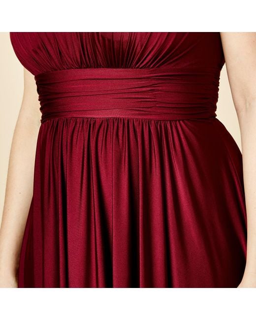Biba Red Bridesmaid Dip Hem Maxi Dress