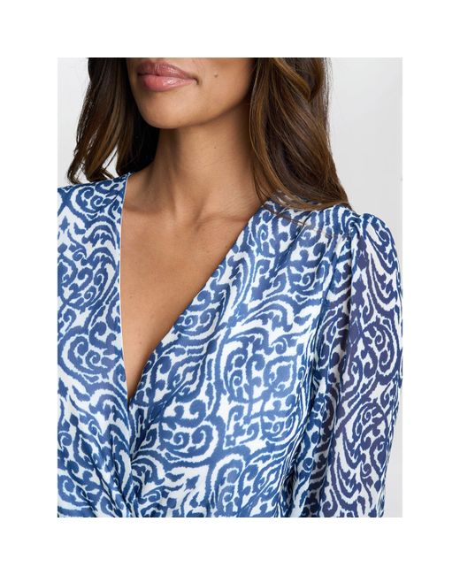 Gina Bacconi Blue Kourtney Chiffon Jumpsuit