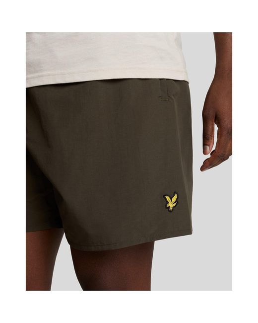 Lyle & Scott Green Plain Swim Shorts for men