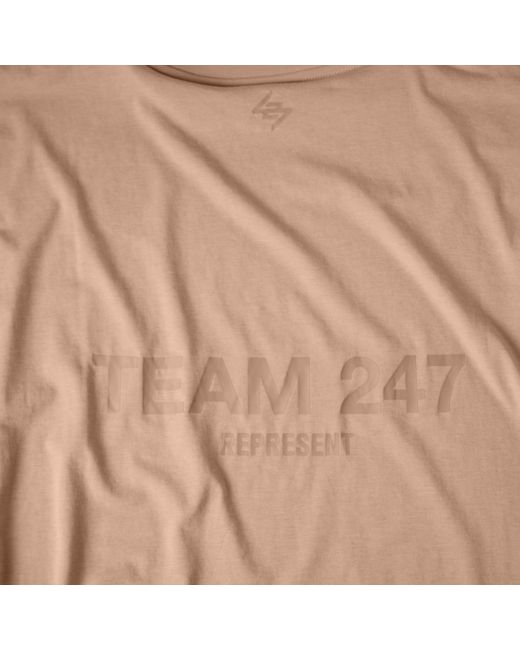 REPRESENT 247 Brown Team Os Short Sleeve Gym T-Shirt for men