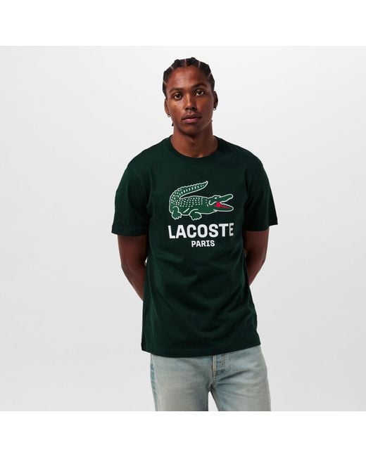 Lacoste Green Large Croc Regular Fit T-Shirt for men