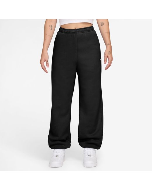 Nike Black Sportswear Phoenix Fleece High-Waisted Oversized Tracksuit Bottoms