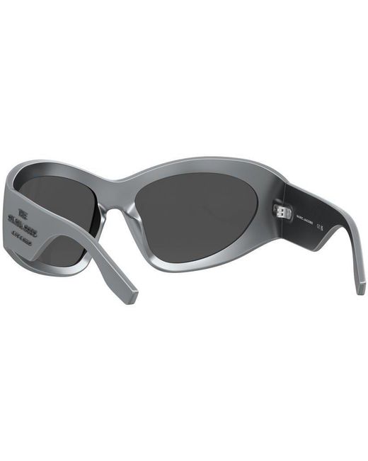 Marc Jacobs Gray Rectangular Round Sunglasses