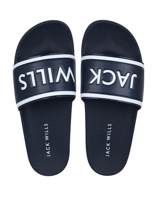Jack Wills Blue Jack Logo Sliders for men
