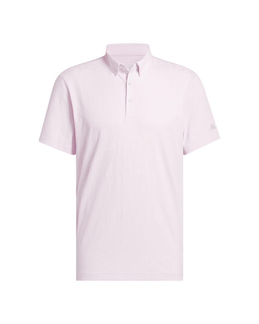 Adidas Pink Go-To Text Short Sleeve Performance Polo Shirt for men