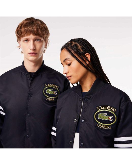 Lacoste Blue Long Sleeve Varsity Jacket for men