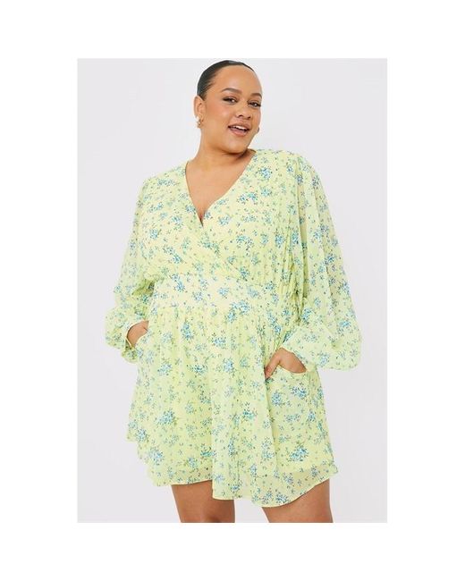 In The Style Green Curve Wrap Playsuit