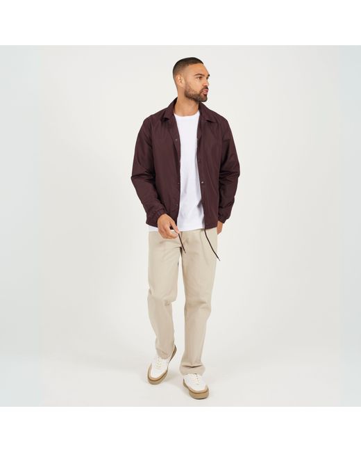 Brave Soul Red Lightweight Coach Jacket With Drawcord Hem for men