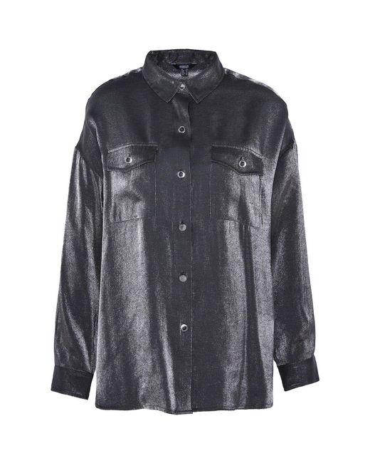 Barbour Gray Della Satin Long-sleeved Shirt