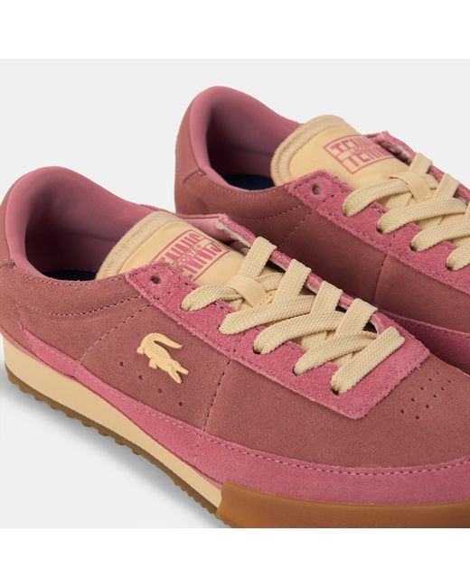 Lacoste Pink Aura Suede Low-Top Trainers