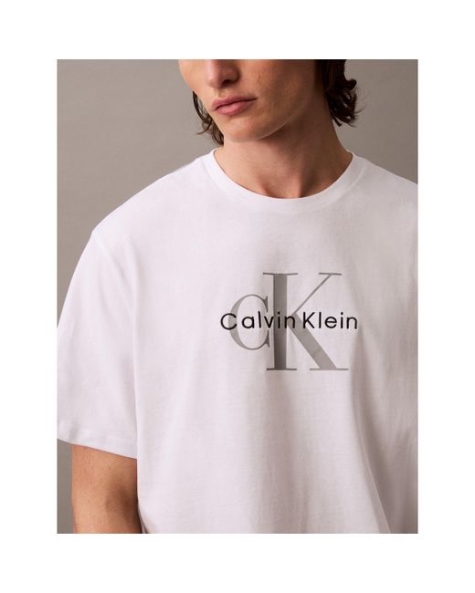 Calvin Klein White Monogram T-Shirt for men