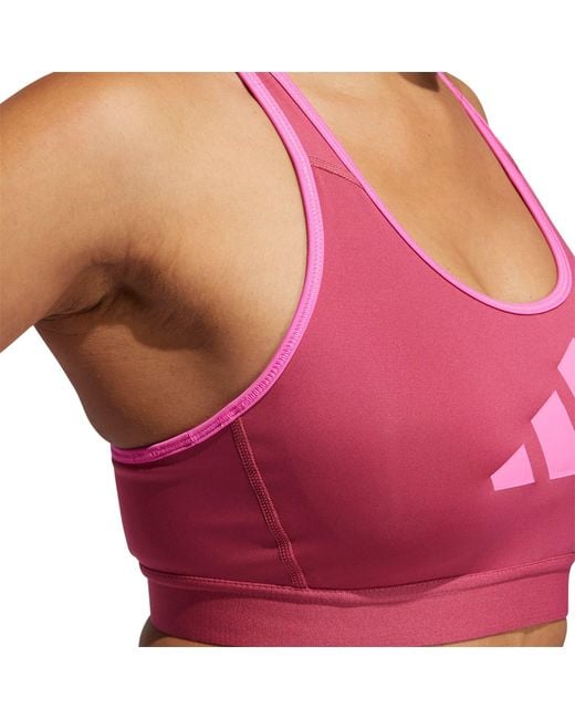 Adidas Pink Don'T Rest Medium Impact Sports Bra
