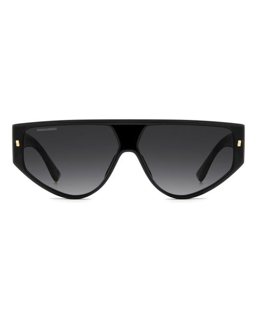 DSquared² Black Flat Top Aviator Sunglasses for men