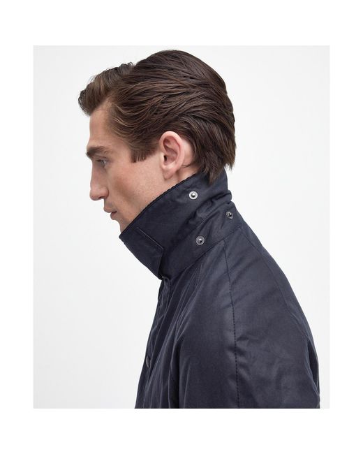 Barbour Blue Ashby Water Resistant Windproof Long Sleeve Wax Jacket for men