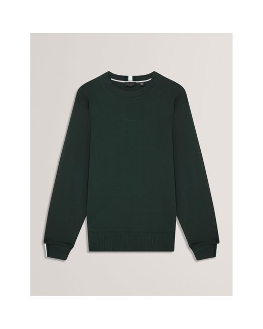 Ted Baker Green Long-Sleeve Crew Tracksuit Top for men