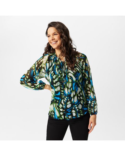 Biba Green Sheered Top
