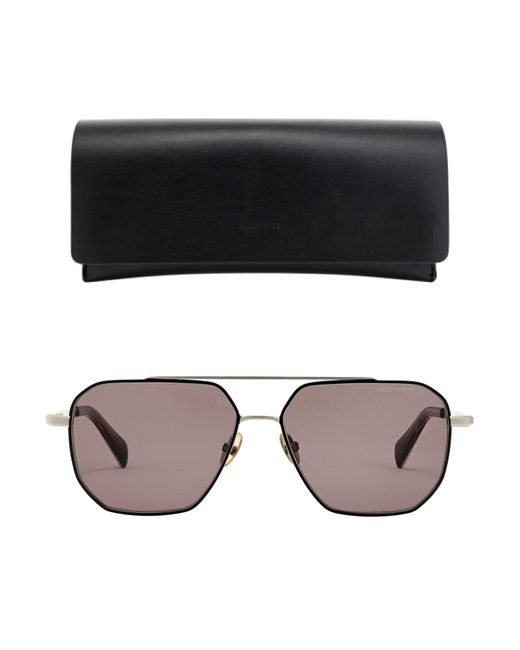 AllSaints Brown Hexagon Sunglasses for men