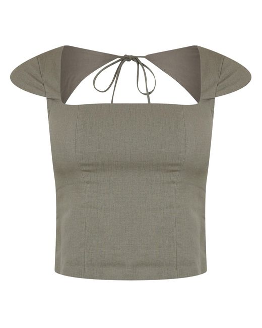 Jack Wills Gray Cap Sleeve Blouse