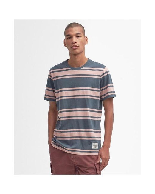 Barbour Blue Kilton Striped T-shirt for men