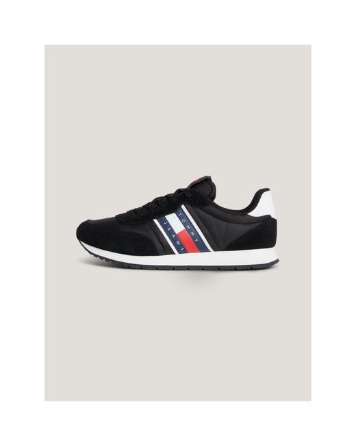 Tommy Hilfiger Black Runner Casual Ess Trainers for men