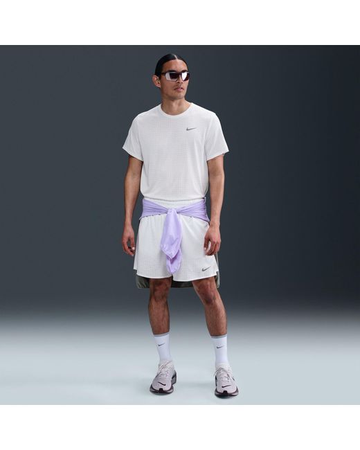 Nike White Short Sleeve Performance Running Top for men
