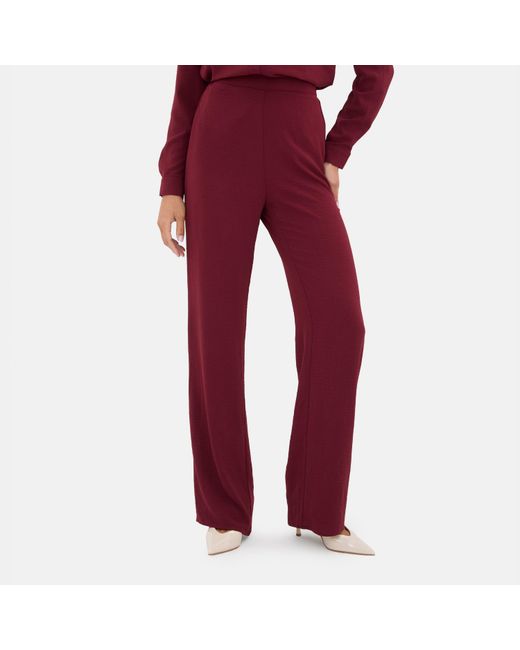I Saw It First Red Soft Crepe Wide Leg Trouser