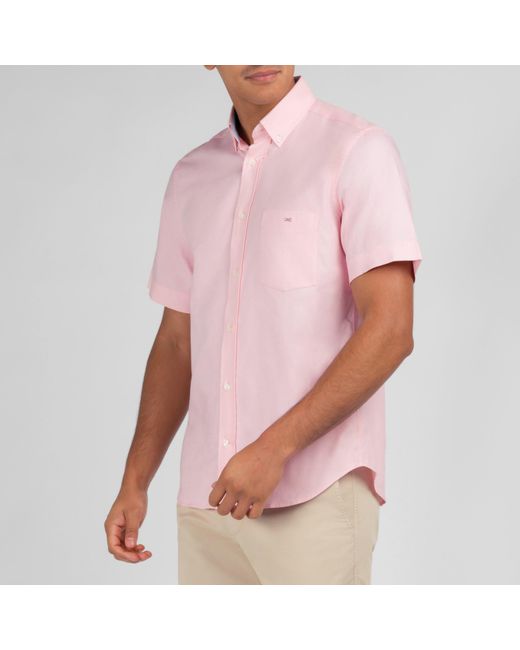 Eden Park Pink Short Sleeved Cotton Shirt for men
