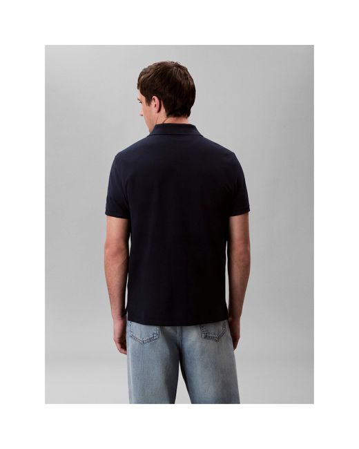 Calvin Klein Blue Ckj Pique Short-Sleeve Polo Shirt for men