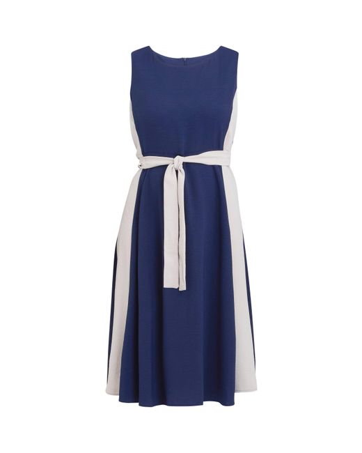 Gina Bacconi Blue Kendall Two Tone A-Line Dress