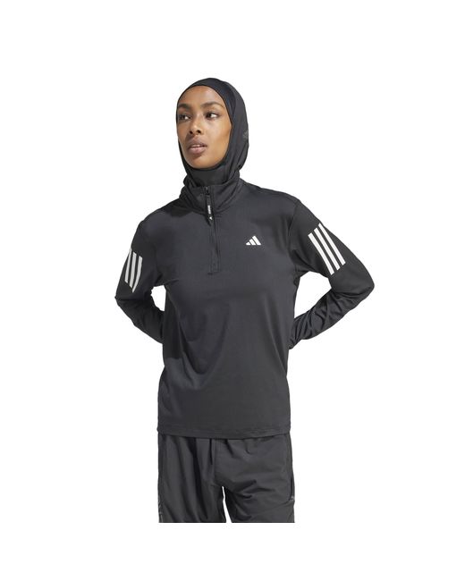 Adidas Black Own The Run Half-Zip Running Top