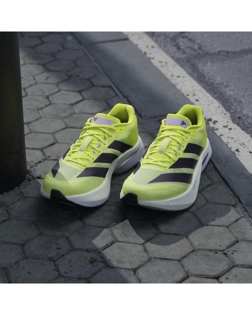 Adidas Yellow Adizero Boston 13 Road Running Shoes for men