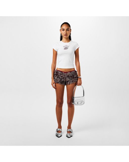 Jaded London White Lucia Diamante Baby Tee
