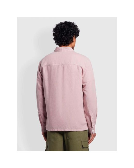 Farah Pink Nelson Slub Shirt for men