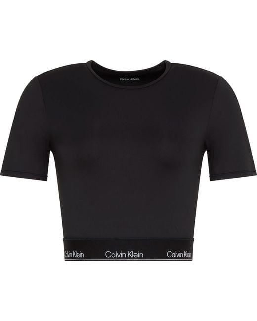 Calvin Klein Black Mod Tape Crop Tops
