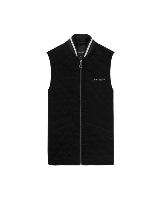 Lyle & Scott Black Quilted Gilet for men