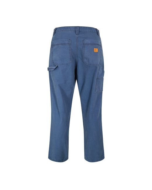 Timberland Blue Washed Canvas Carpenter Straight Leg Trousers for men