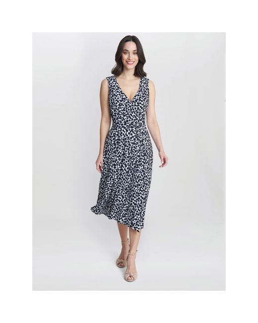 Gina Bacconi Blue Dolly Fit And Flare Jersey Dress
