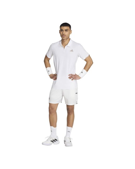 Adidas White Wim Short-Sleeve Polo Shirt for men