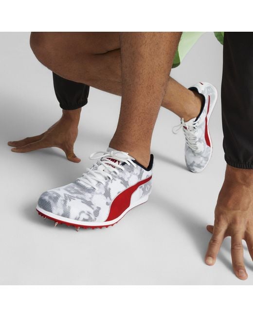 PUMA White Evospeed Star 8 Track Running Spikes for men
