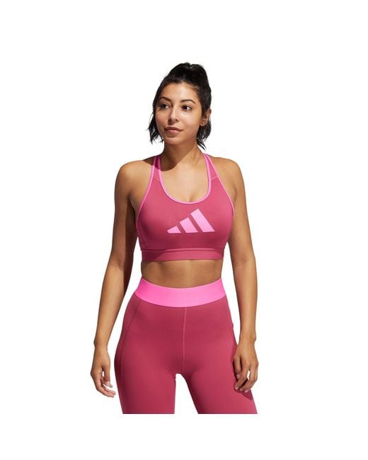 Adidas Pink Don'T Rest Medium Impact Sports Bra