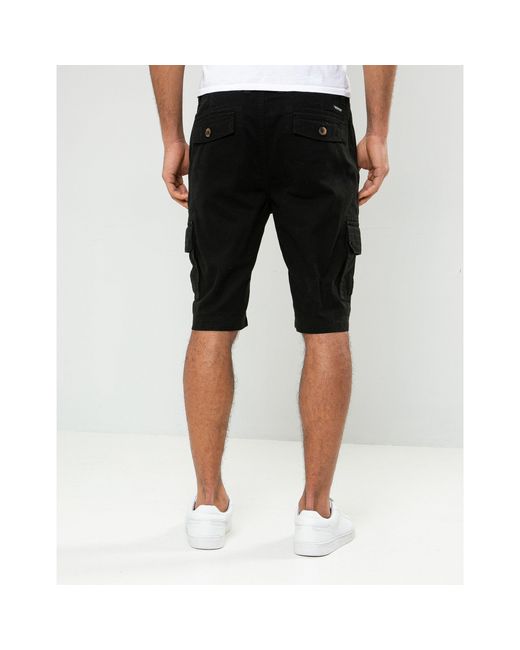 Threadbare Black Cargo Shorts for men