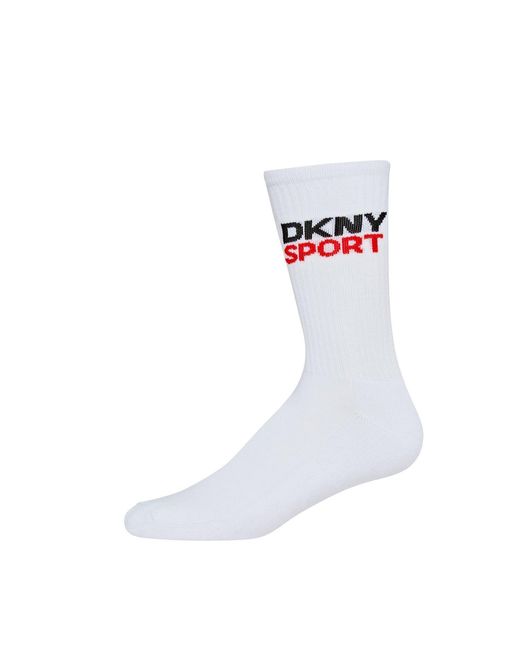 DKNY White 3 Pack Sport Socks Dogwood for men