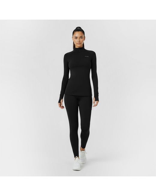 Usa Pro Black Long Sleeve Quarter Zip Top