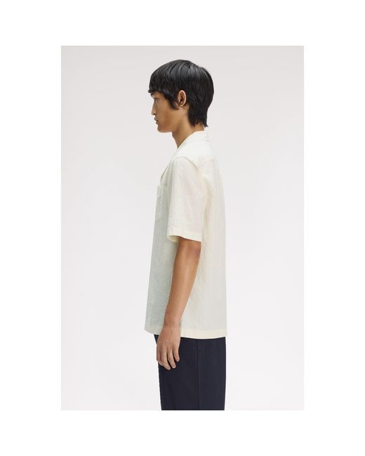Fred Perry White Short Sleeve Plain Shirt for men